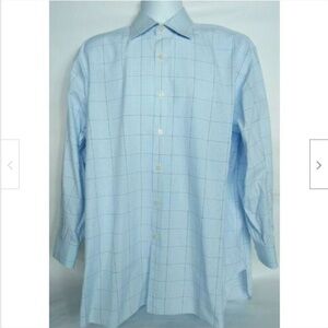 Charles Tyrwhitt Dress Shirt 17 43 Blue White Plaid
